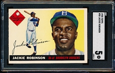 1955 Topps Baseball- #50 Jackie Robinson, Dodgers- SGC 5 (Ex)