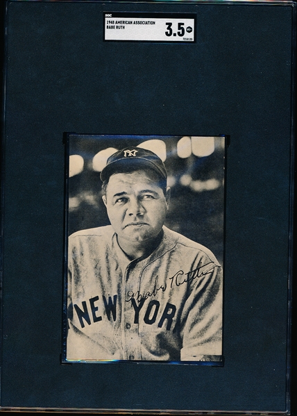 1948 American Association Baseball- Babe Ruth- SGC 3.5 (Vg+)