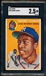 1954 Topps Baseball- #128 Hank Aaron, Braves- SGC 2.5 (Good+)