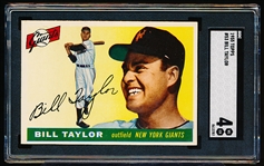 1955 Topps Baseball- #53 Bill Taylor, Giants- SGC 4 (Vg-Ex)