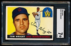 1955 Topps Baseball- #141 Tom Wright, Washington- SGC 7 (NM)