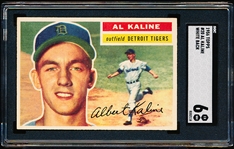 1956 Topps Baseball- #20 Al Kaline, Tigers- SGC 6 (Ex-NM)- White Back
