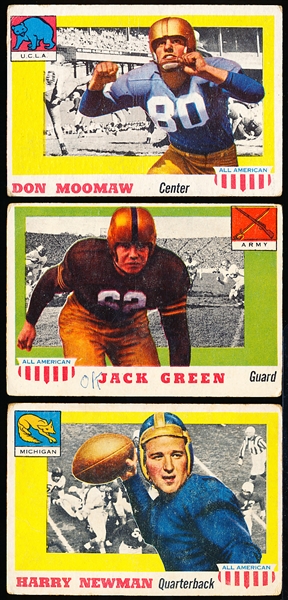 1955 Topps Fb All Americans- 3 Diff
