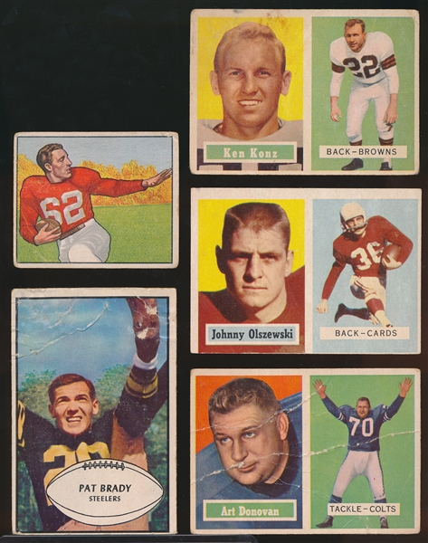 Five Vintage Football Cards