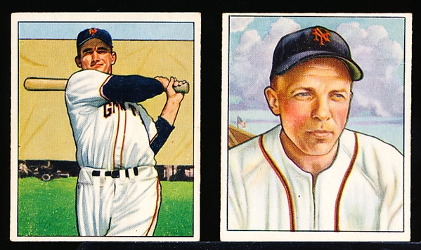 1950 Bowman Bb- 2 Diff NY Giants Low #’s