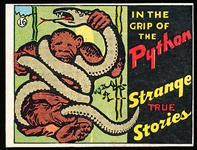 1936 N144 Wolverine Gum Strange True Stories #16 In the Grip of the Python