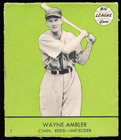 1941 Goudey Bb- #7 Wayne Ambler, Cinc- Green Color Version