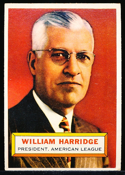 1956 Topps Baseball- #1 William Harridge, President- Gray Back