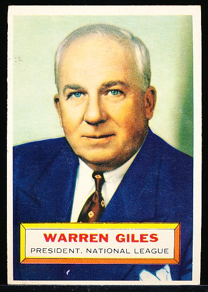 1956 Topps Baseball- #2 Warren Giles, President- Gray Back
