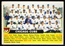 1956 Topps Baseball- #11 Chicago Cubs Team- Gray Back- Name Centered Version