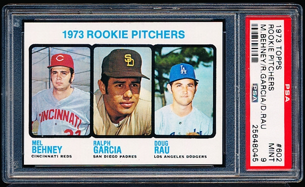 1973 Topps Baseball- #602 Rookie Pitchers- PSA Mint 9- Hi#