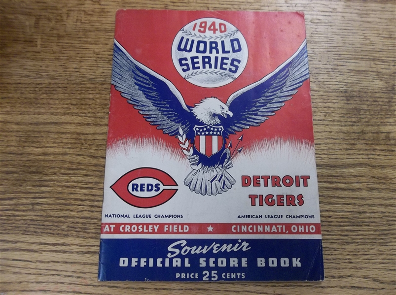 1940 MLB World Series Program- Detroit Tigers @ Cincinnati Reds
