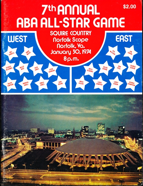 January 30, 1974 ABA All-Star Game Program @ Norfolk, VA