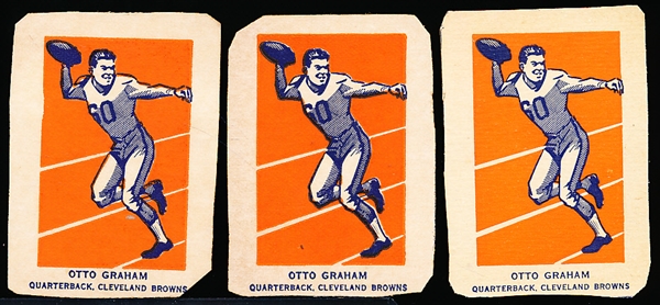 1952 Wheaties Fb- Otto Graham, Browns- Action Pose- 3 Cards