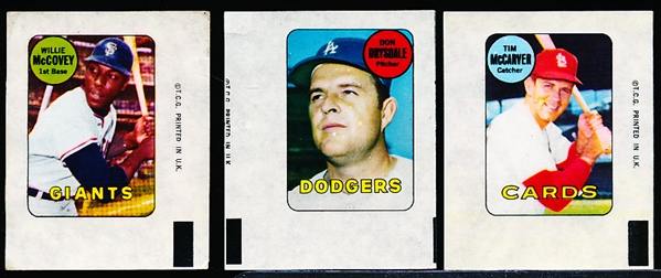 1969 Topps Decals Bsbl.- 3 Diff.