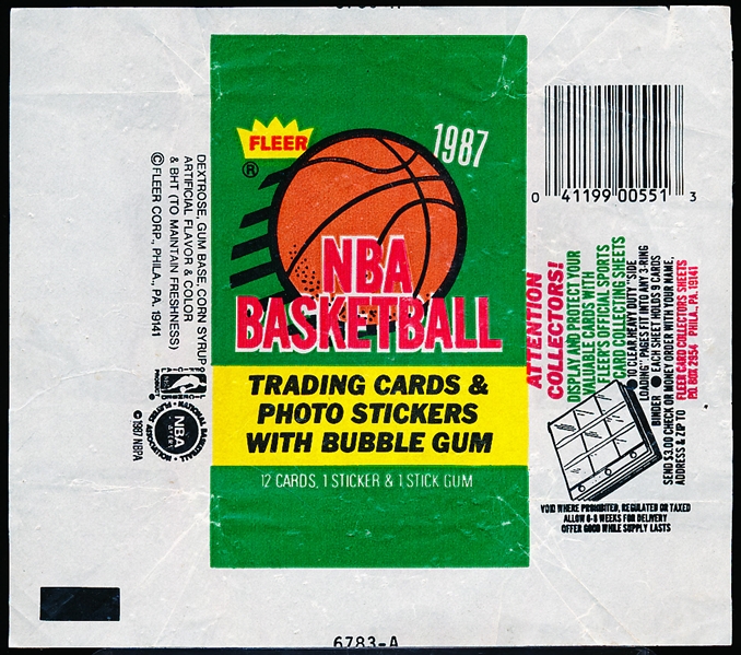 1987-88 Fleer Basketball- 2 Wrappers