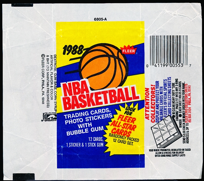 1988-89 Fleer Basketball- 2 Wrappers