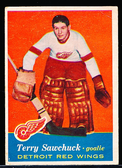 1957-58 Topps Hockey- #35 Terry Sawchuk, Red Wings