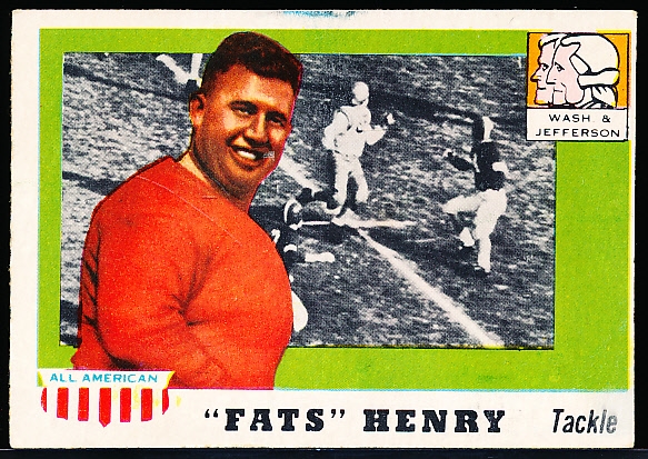 1955 Topps All American Fb- #100 Fats Henry, W & J