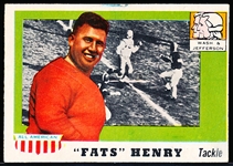 1955 Topps All American Fb- #100 Fats Henry, W & J