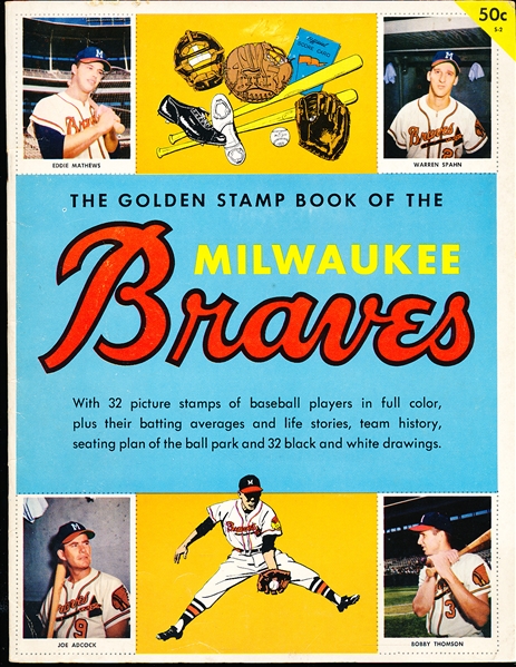1955 Golden Stamp MLB Book- Milwaukee Braves