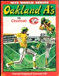 1972 MLB World Series Program- Cincinnati Reds @ Oakland A’s