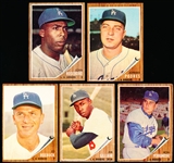 1962 Topps Bb- 5 Diff Dodgers