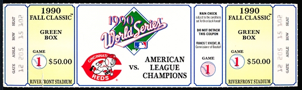 1990 World Series Full Ticket- Game 1 at Cincinnati