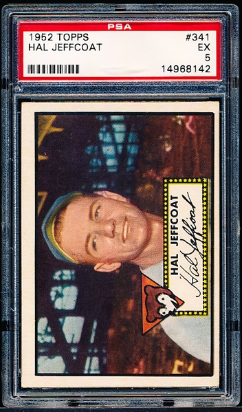 1952 Topps Baseball- #341 Hal Jeffcoat, Cubs- PSA Ex 5- Hi#