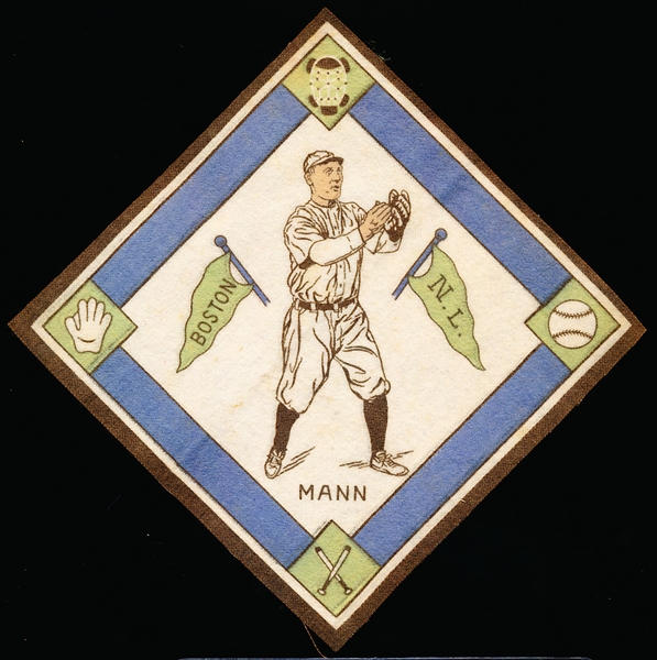 1914 B18 Baseball Blanket- Mann, Boston NL- White Infield Version