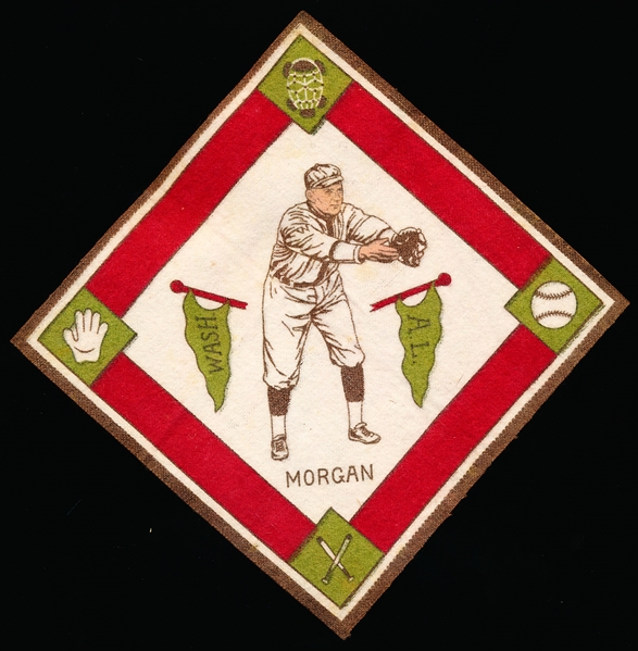 1914 B18 Baseball Blanket- Morgan, Wash A.L.- Green Pennants