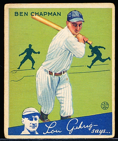 1934 Goudey Bb- #9 Ben Chapman, Yankees
