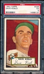 1952 Topps Baseball- #326 Dave Koslo, Giants- PSA Ex 5- High # 