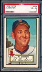 1952 Topps Baseball- #374 Al Benton, Red Sox- PSA Vg-Ex 4- Hi#