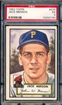 1952 Topps Baseball- #375 Jack Merson, Pirates- PSA Ex 5- Hi#