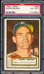 1952 Topps Baseball- #390 Glenn Nelson, Dodgers- PSA Vg-Ex 4- Hi#