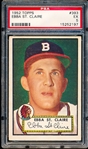1952 Topps Baseball- #393 Ebba St. Claire, Braves- PSA Ex 5- Hi#