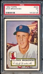 1952 Topps Baseball- #404 Dick Brodowski, Red Sox- PSA Ex 5- Hi#