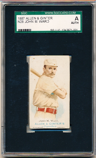1887 N28 Allen & Ginter Baseball- John Ward- SGC A (Authentic)