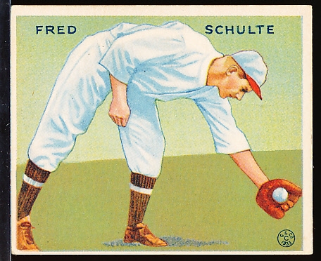1933 Goudey Baseball- #112 Fred Schulte, Washington
