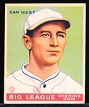1933 Goudey Baseball- #166 Sam West, Browns
