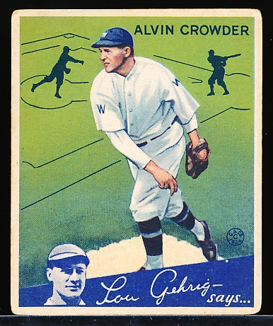 1934 Goudey Bb- #15 Alvin Crowder, Washington