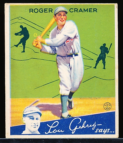 1934 Goudey Bb- #25 Roger Cramer, Philadelphia A’s