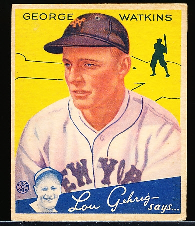 1934 Goudey Bb- #53 George Watkins, Giants