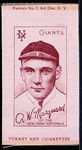 1911 S74 Baseball Colored Silk- R.W. Marquard, Giants- Turkey Red (Factory 7)- Red/Brown Tone