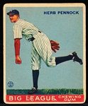 1933 Goudey Bb- #138 Herb Pennock, Yankees- Hall of Famer!