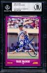 Autographed 1988 Score Bsbl. #5 Mark McGwire- Beckett Certified/ Slabbed
