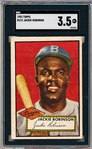 1952 Topps Baseball- #312 Jackie Robinson, Dodgers- SGC 3.5 (Vg+)- Hi#