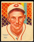 1934-36 Diamond Stars Bb- #72 Tony Piet, White Sox