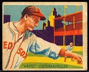 1934-36 Diamond Stars Bb- #73 Fred Ostermueller, Red Sox- 1935 Green Back